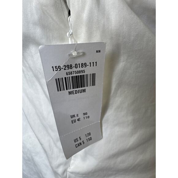 Abercrombie & Fitch Dipped Waist Sweetheart White Maxi Dress Cut Out Back M NWT - Picture 4 of 8